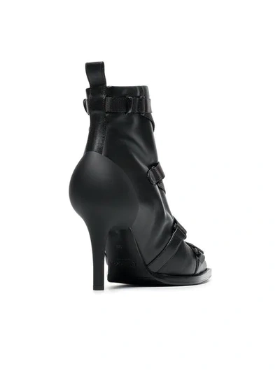 Shop Chloé 90 Strappy Leather Ankle Boots In Black