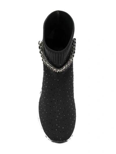 Shop Jimmy Choo Regena Hotfix Crystal Sneakers In Black