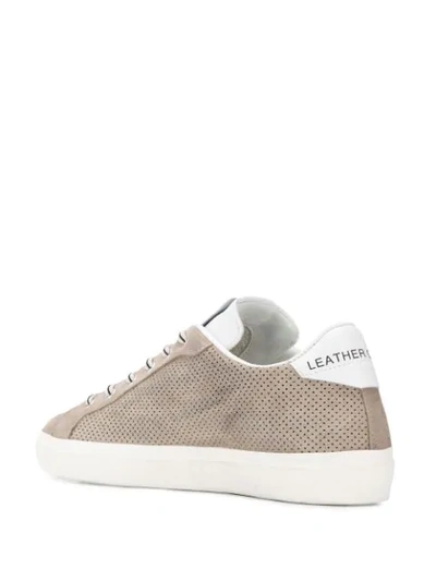 Shop Leather Crown Perforierte Sneakers In Neutrals