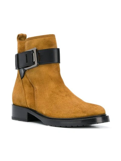 Shop Lanvin Buckle Ankle Boots In Brown