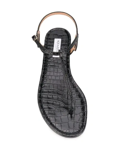 Shop Aquazzura Almost Bare Flat Sandals - Black