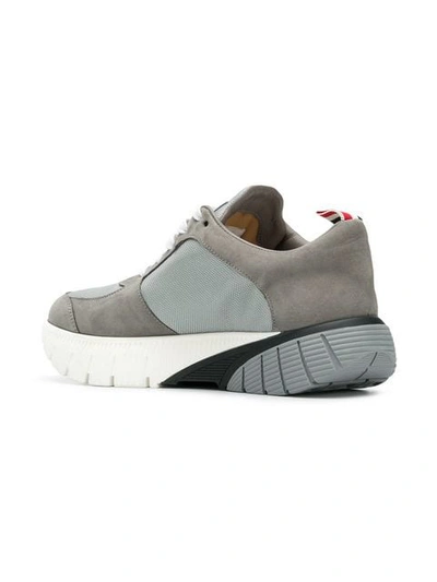 Shop Thom Browne Raised Tech Running Shoe In Grey