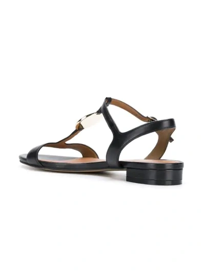 Shop Emporio Armani Logo Coin Sandals - Black