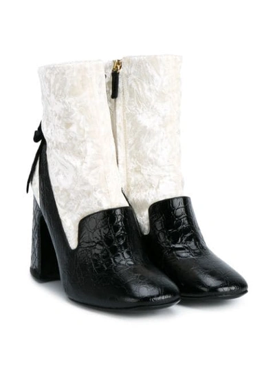 Shop Erdem Two Tone Ankle Boots In White