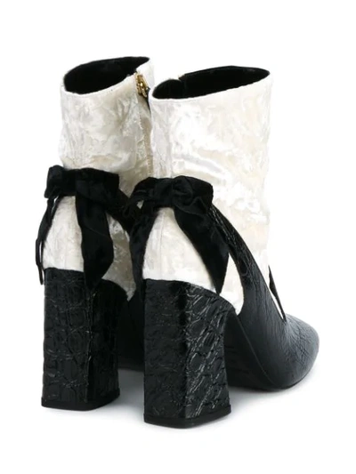 Shop Erdem Two Tone Ankle Boots In White
