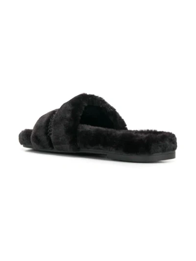 Shop Kendall + Kylie Embellished Faux Fur Slides In Black