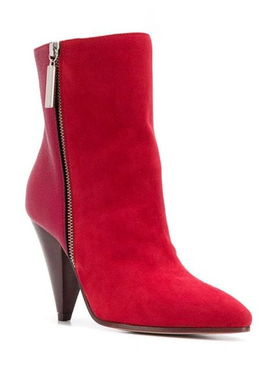 Shop Stuart Weitzman Cone Heel Boots In Red