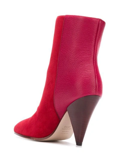 Shop Stuart Weitzman Cone Heel Boots In Red