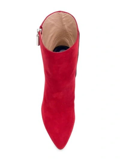 Shop Stuart Weitzman Cone Heel Boots In Red