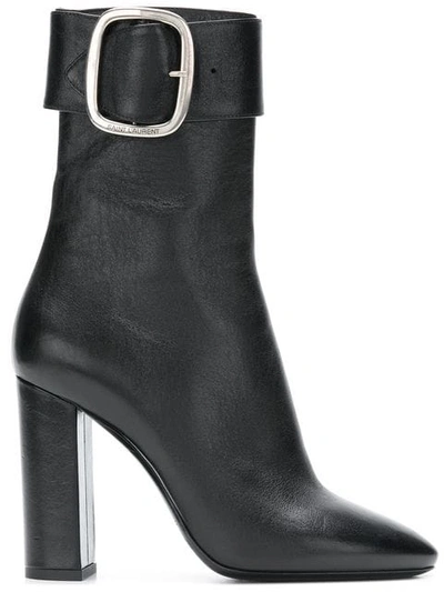 Shop Saint Laurent Joplin 105mm Ankle Boots In Black