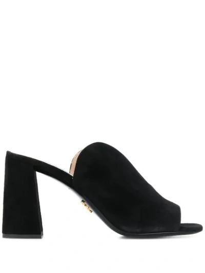 Shop Prada Slip-on Mules In Black