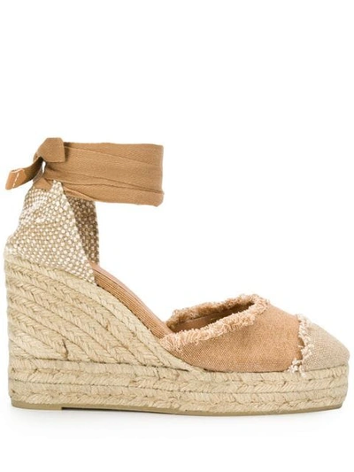 Shop Castaã±er Catalina Wedge Sandals In Neutrals