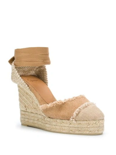 Shop Castaã±er Catalina Wedge Sandals In Neutrals