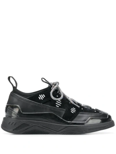 Shop Kenzo Lace Up Sneakers In Black