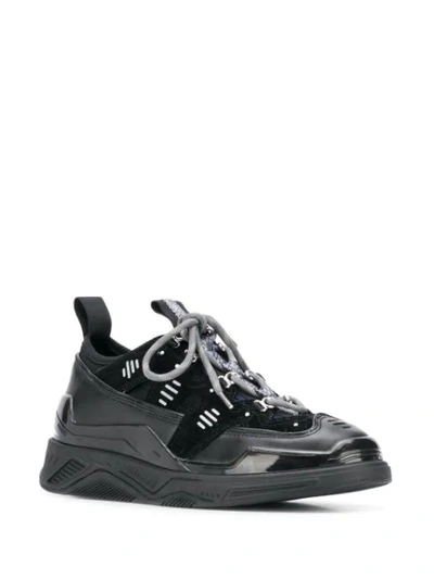 Shop Kenzo Lace Up Sneakers In Black