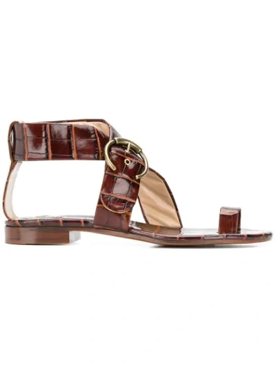 Shop Chloé Toe Ring Sandals In Brown