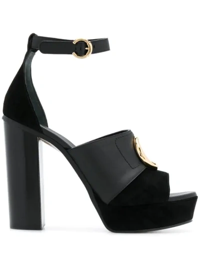 Shop Chloé Platform Sandals In Black