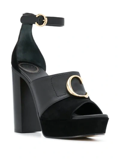 Shop Chloé Platform Sandals In Black