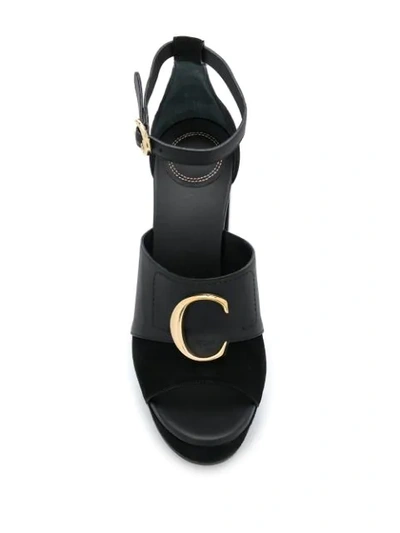 Shop Chloé Platform Sandals In Black