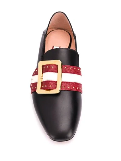 BALLY JANELLE BUCKLE DETAIL LOAFERS - 黑色