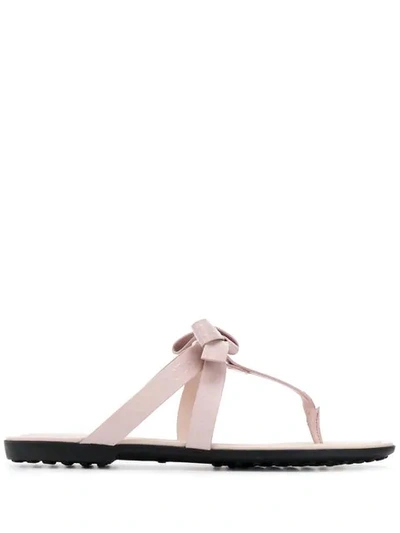 Shop Tod's Thong Strap Sandals In Pink
