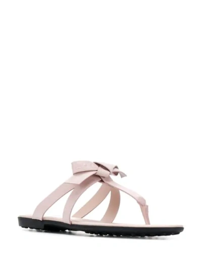 Shop Tod's Thong Strap Sandals In Pink