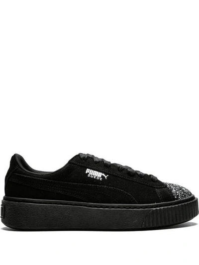 Shop Puma Suede Platform Sneakers In Black