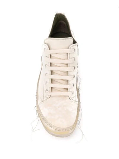 Shop Rick Owens Hi-top Trainers In Neutrals