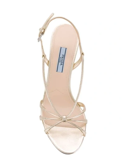 Shop Prada Slingback Sandals In Gold