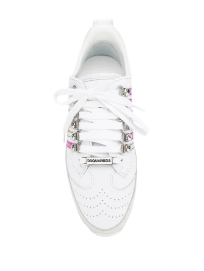 Shop Dsquared2 551 Holographic Sneakers In White
