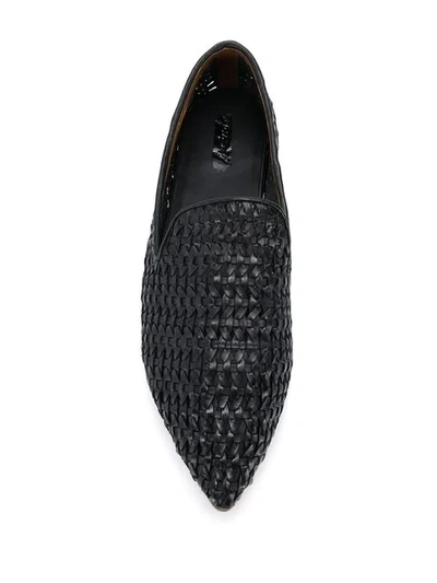 Shop Marsèll Interwoven Straps Slippers In Black