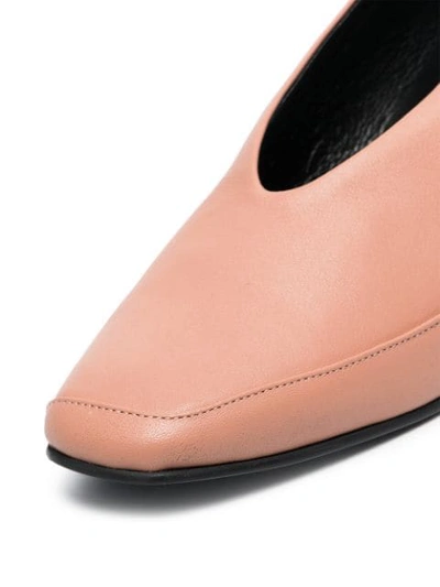 Shop Reike Nen Pink Curved 60 Leather And Faux Fur Pumps