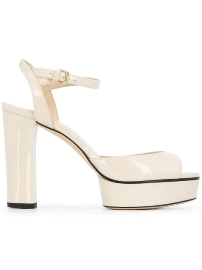 Shop Jimmy Choo Peachy 105 Sandals In Neutrals