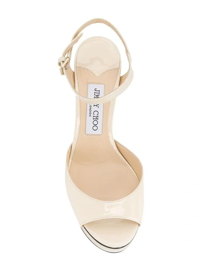 Shop Jimmy Choo Peachy 105 Sandals In Neutrals