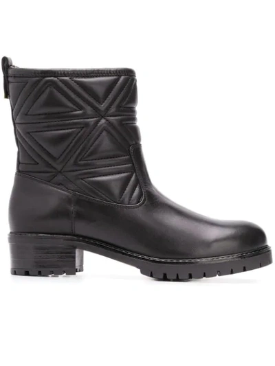 Shop Emporio Armani Quilted Ankle Boots In Black