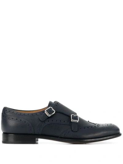 Shop Church's Double Buckled Brogues In Blue