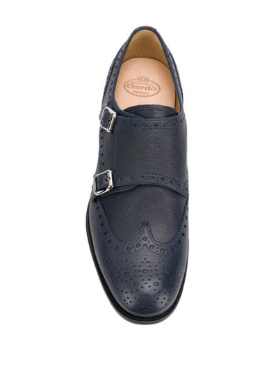 Shop Church's Double Buckled Brogues In Blue