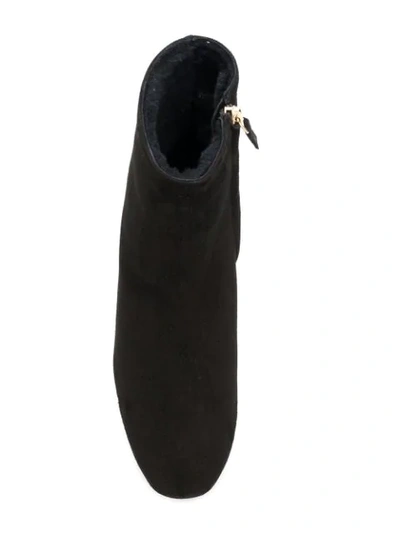 Shop Mansur Gavriel Shearling 40mm Ankle Boots In Black