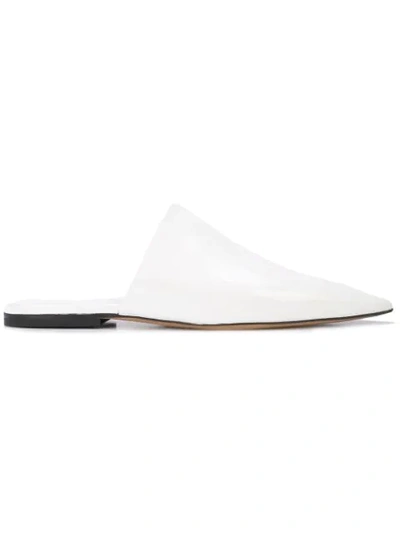 Shop Maison Margiela Pointed Toe Slippers - White