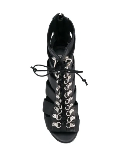 Shop Balmain Strappy Stiletto Sandals In Black