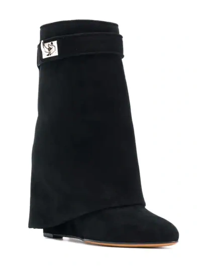 Shop Givenchy Shark Lock Boots In Black