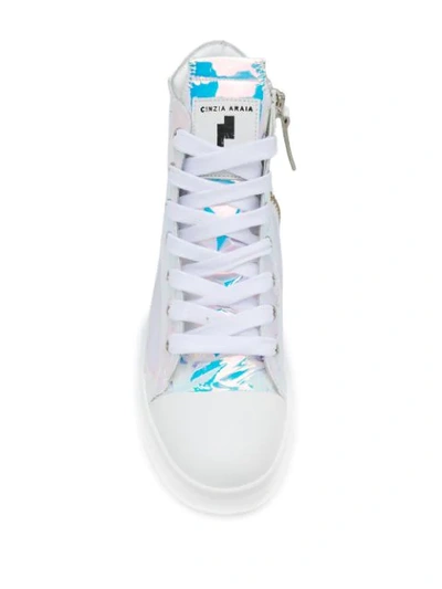 Shop Cinzia Araia Chunky Iridescent Sneakers In White