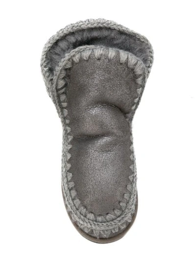 Shop Mou Eskimo Metallic Boots In Grey