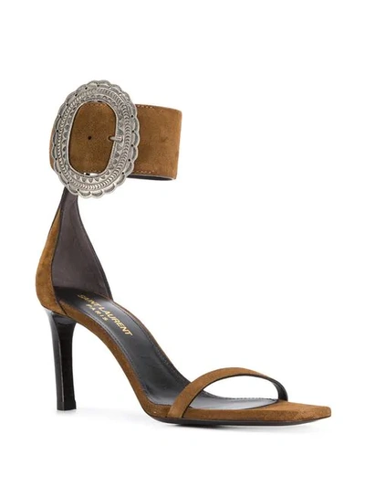 Shop Saint Laurent Mica Buckle Sandals In 2330