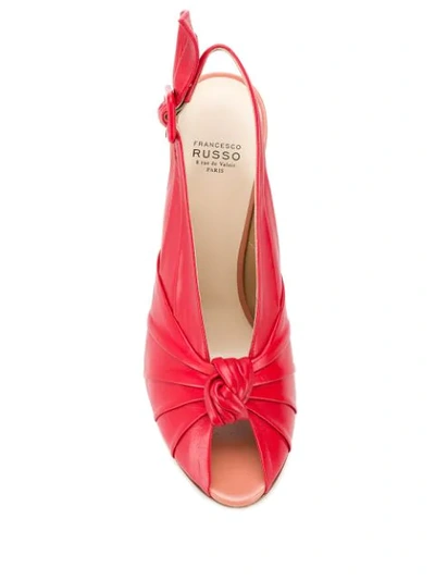 Shop Francesco Russo Slingback Stiletto Sandals In Red