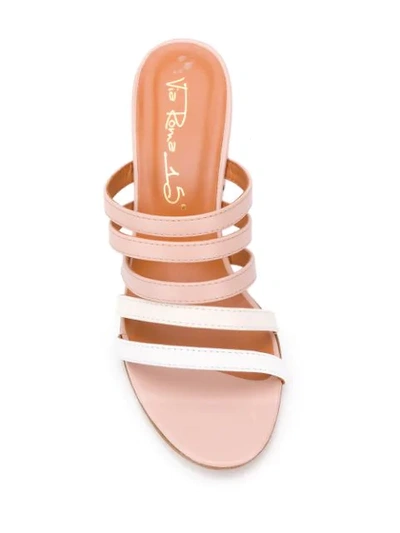 Shop Via Roma 15 Strappy Mules In Pink