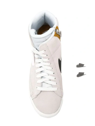 Shop Nike Side Logo Sneakers In Grey