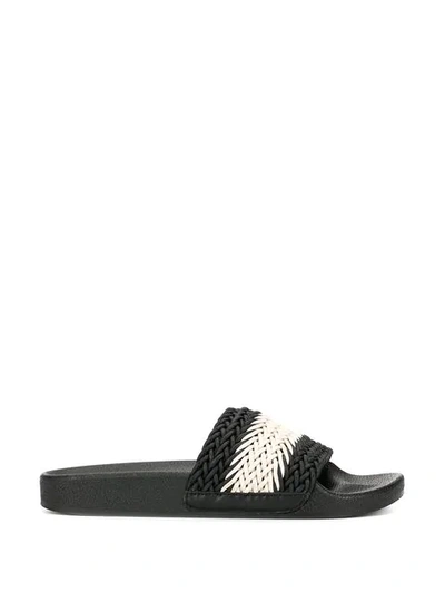 Shop Senso Ezra Woven Slides In Black