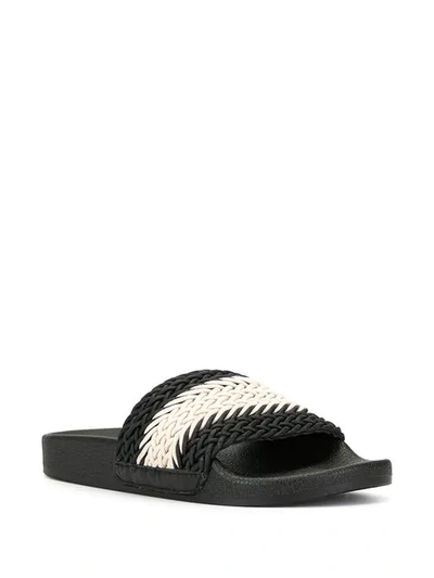 Shop Senso Ezra Woven Slides In Black