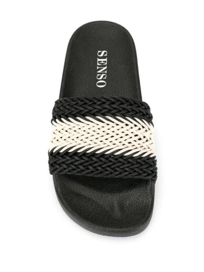 Shop Senso Ezra Woven Slides In Black